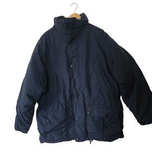 Eddie Bauer Goosedown Jacket XL Feather Filled Navy Blue NO HOOD